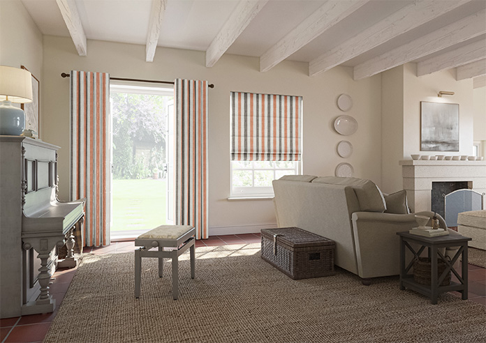 Abilene Stripe, Rust - Made to Measure Curtains - Image 8